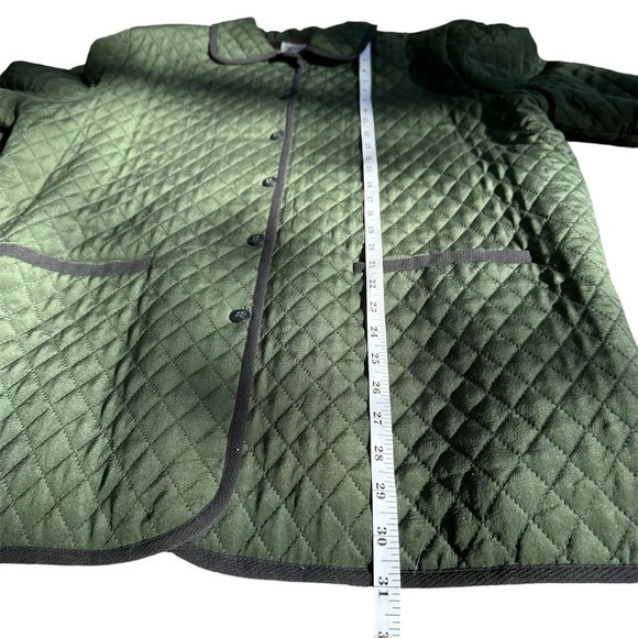 Diane Von Furstenberg Vintage Silk Assets Quilted Jacket Coat Green Medium Vtg - Picture 9 of 11
